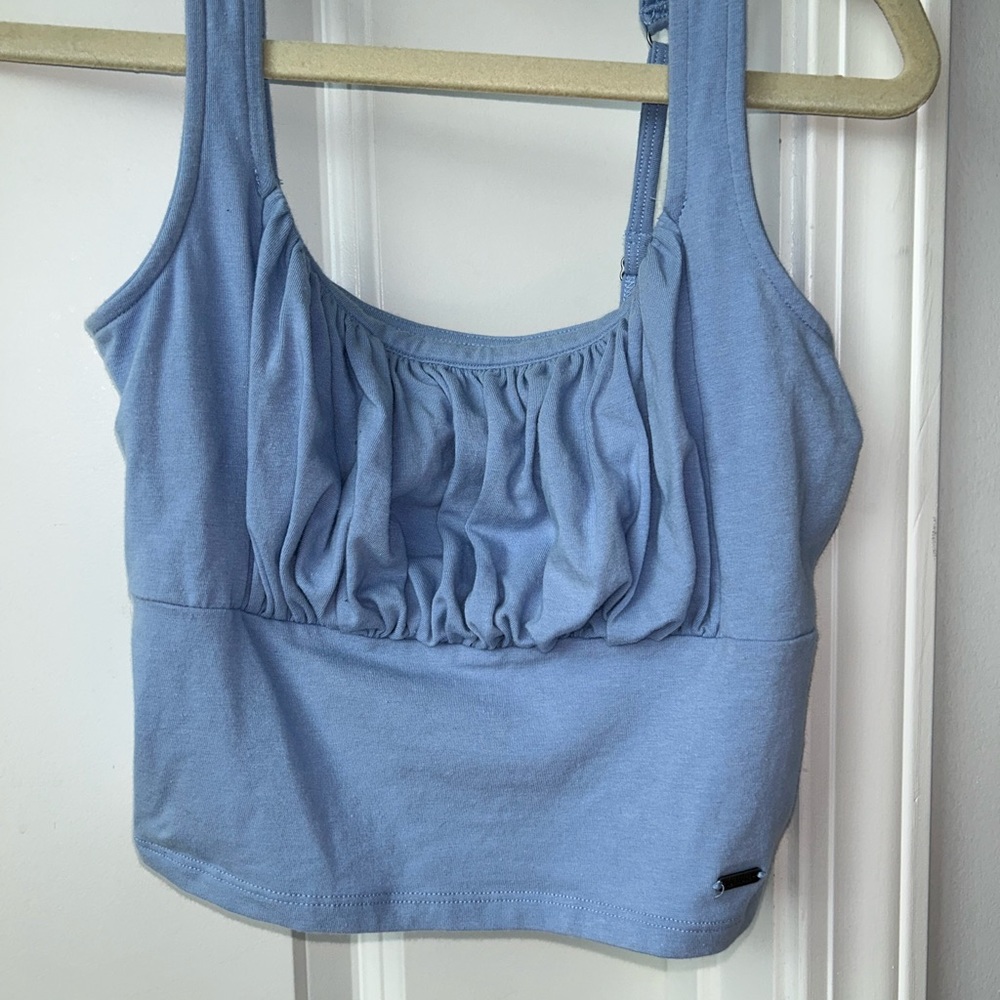 Hollister blue cropped tank top